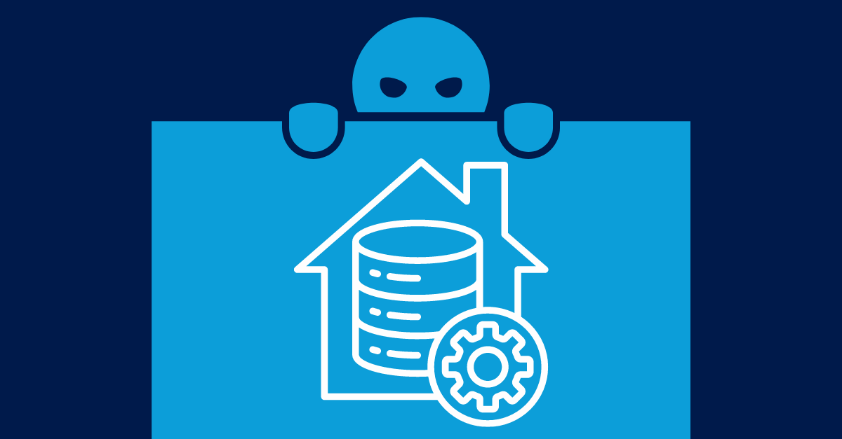 illustrated figure hiding behind data architecture graphic