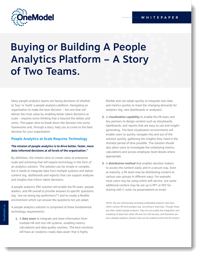 Buying or Building a People Analytics Platform - A Story of Two Teams